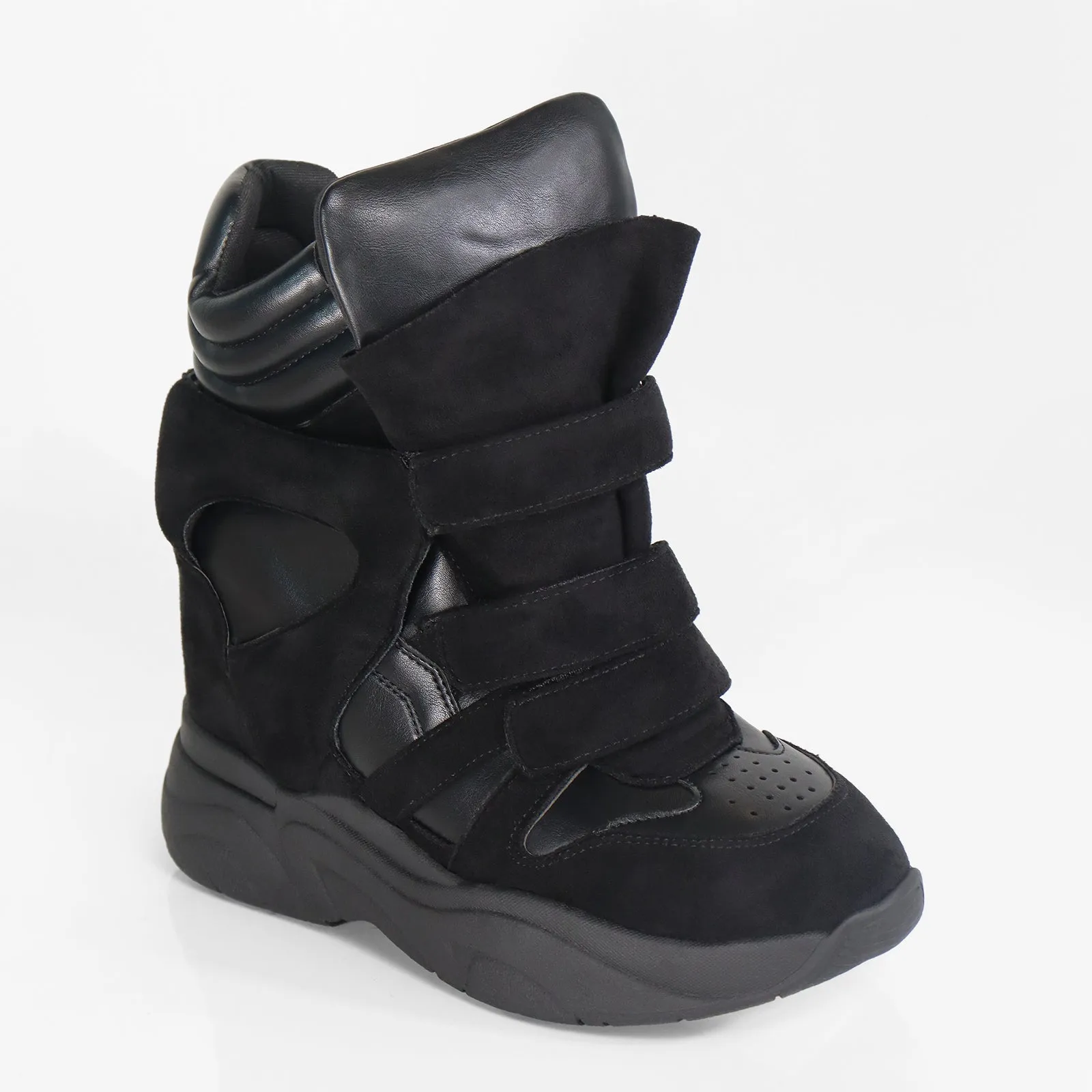 Sneakers To Wear With A Dress MARANTO-2 WEDGE SNEAKER - BLACK