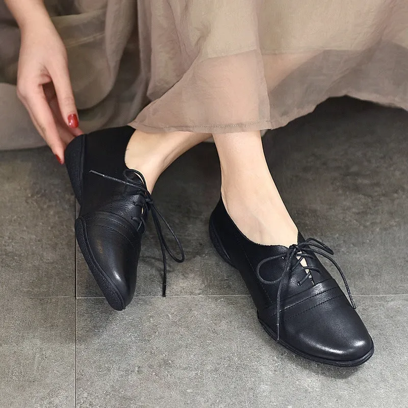Keds Saddle Oxfords Retro Soft Leather Oxford Shoes For Women Handmade Designer Shoes Coffee/Black