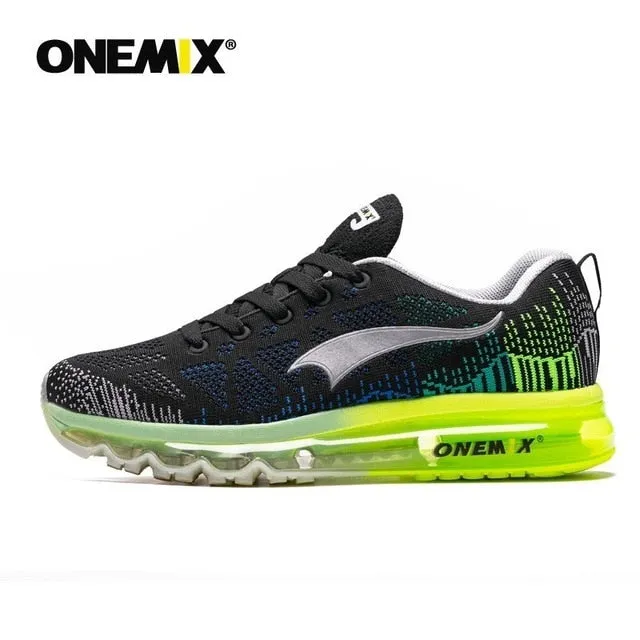 Plate Running Shoes ONEMIX Men's Sport Running Shoes Music Rhythm Men's Sneakers Breathable Mesh Outdoor Athletic Shoe Light Male Shoe Size EU 39-47