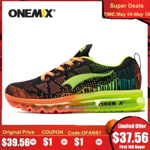 ONEMIX Men's Sport Running Shoes Music Rhythm Men's Sneakers Breathable Mesh Outdoor Athletic Shoe Light Male Shoe Size EU 39-47 Best Trail Running Shoes