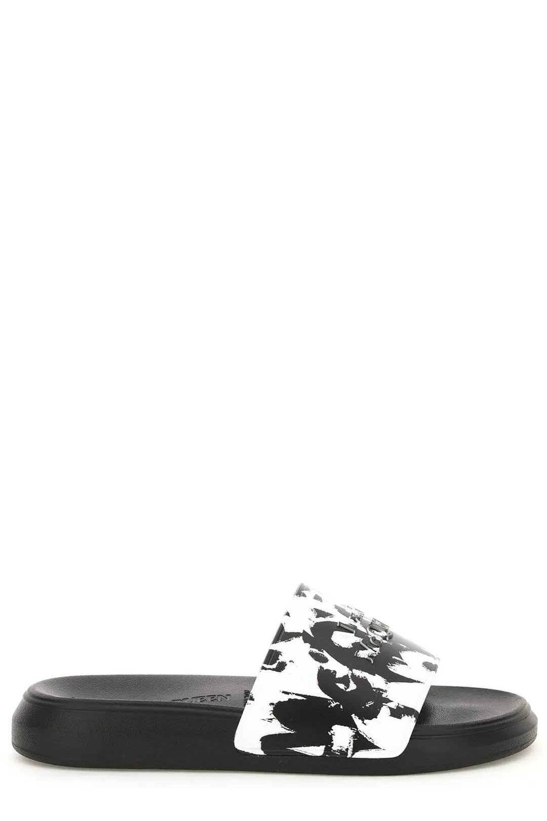 Stacy Sandals Alexander McQueen Graffiti Printed Slip-On Slides
