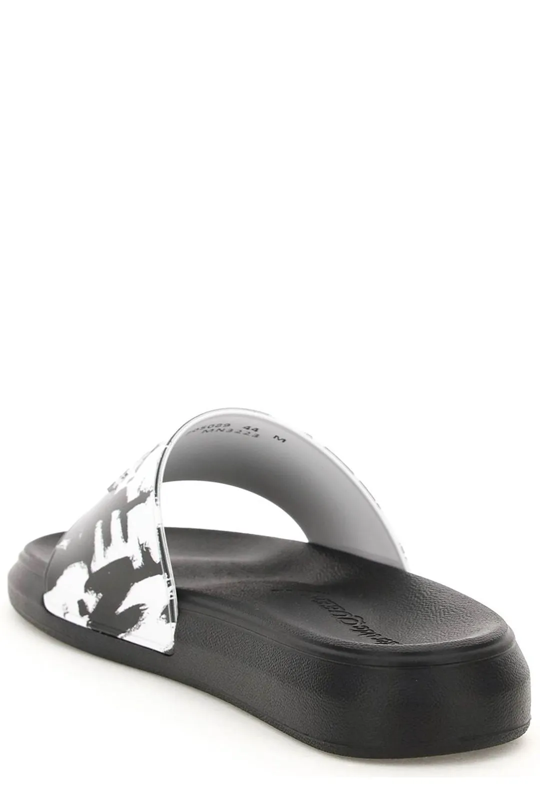 Alexander McQueen Graffiti Printed Slip-On Slides Sandals Grande Saint Lucia