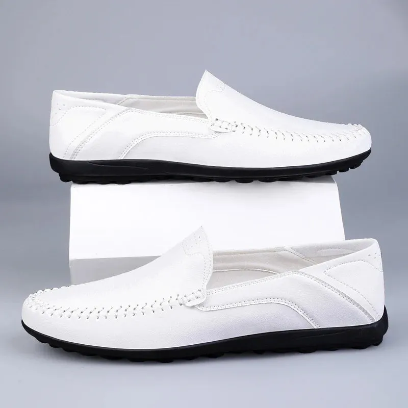 Square Toe Loafers Men Handmade  Breathable Loafers