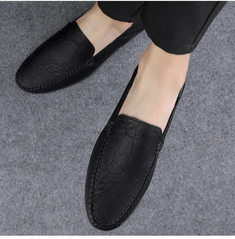 Men Handmade  Breathable Loafers Leopard Loafers