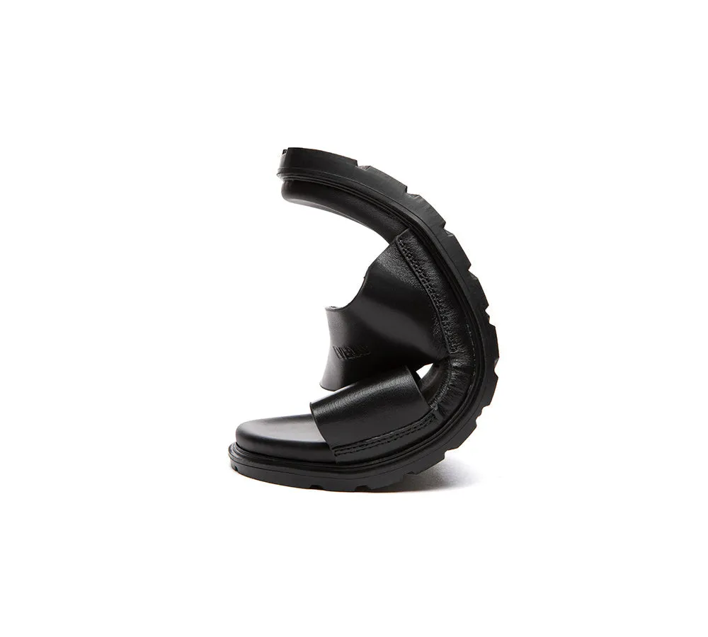 Easy Spirit Sandals Men Leather Crossover Slip-on Ultra Soft Summer Slides Wyatt