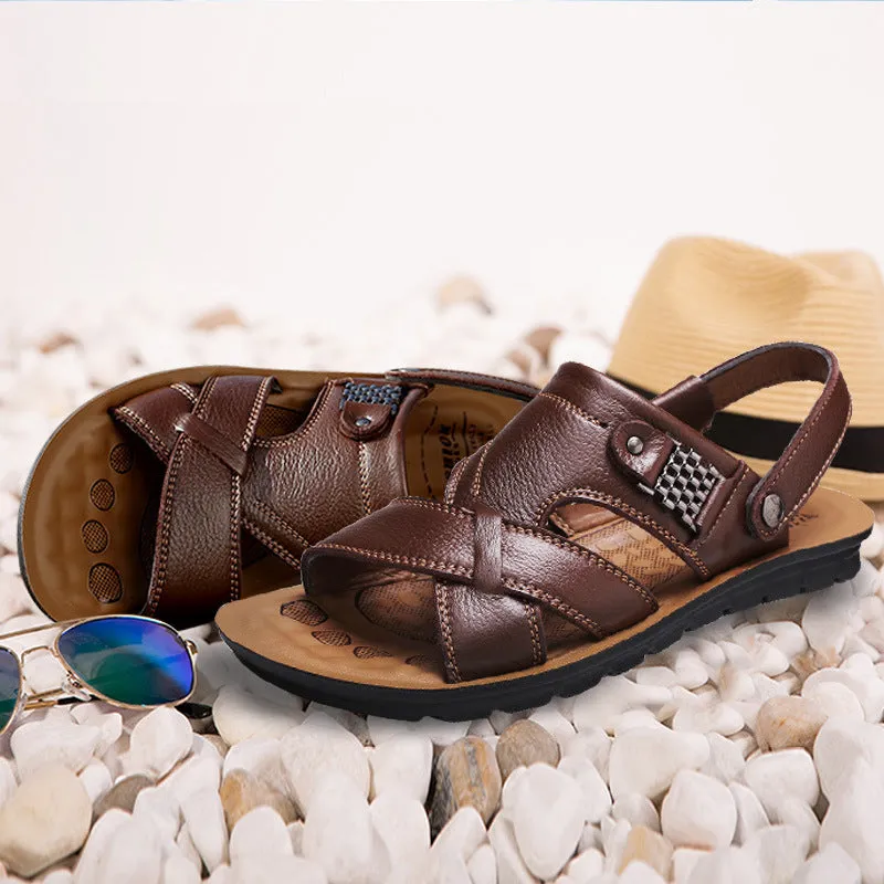 Kira Sport Sandals Men Leather Sandals 2022 New Summer Classic Men Shoes Slippers Soft Sandals Men Roman Comfortable Wa
