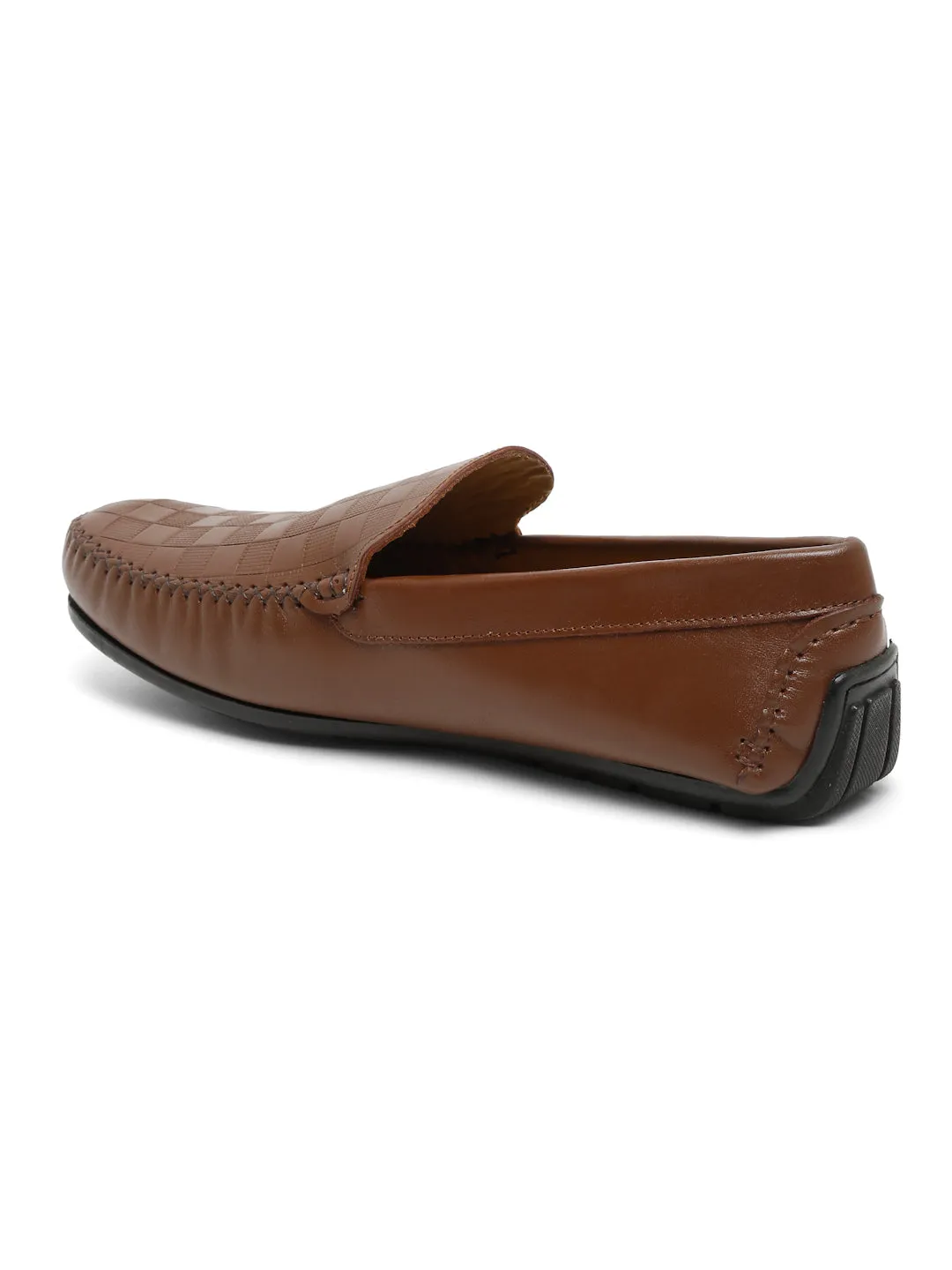 Worn Out Loafers Men Tan Texture Genuine Leather Loafers