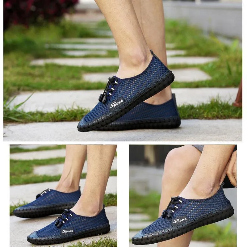 Men Trendy Summer Breathable Shoes Open Toe Flat Bridal Shoes