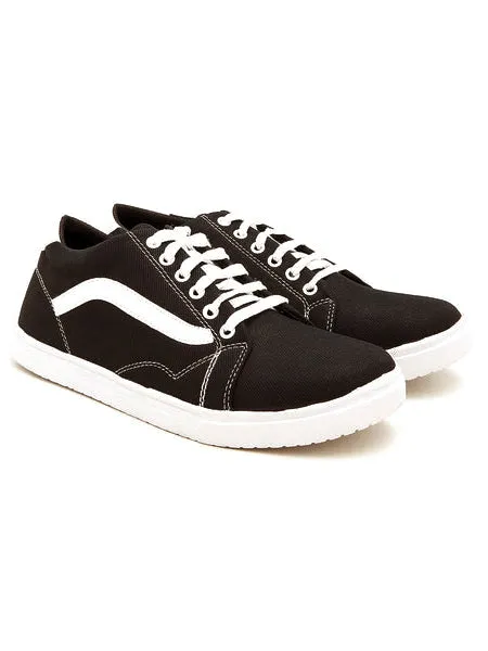 Fuzzy Socks And Slippers Men Vans Style Stripe Sneaker Shoes-Black-BR216