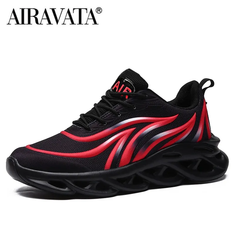 Euphoria Sneakers Men's Flame Printed Sneakers Flying Weave Sports Shoes Comfortable Running Outdoor