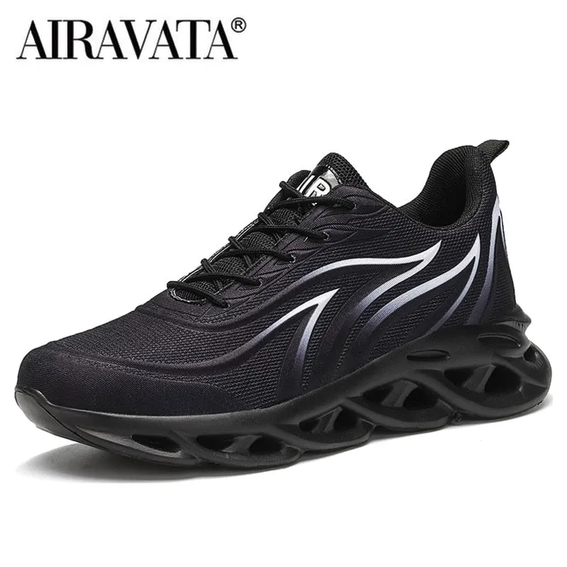Buffalo Shoes Sneakers Men's Flame Printed Sneakers Flying Weave Sports Shoes Comfortable Running Outdoor