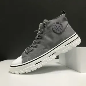 Sneakers For Man Men's High Top Designer Canvas Shoes C33