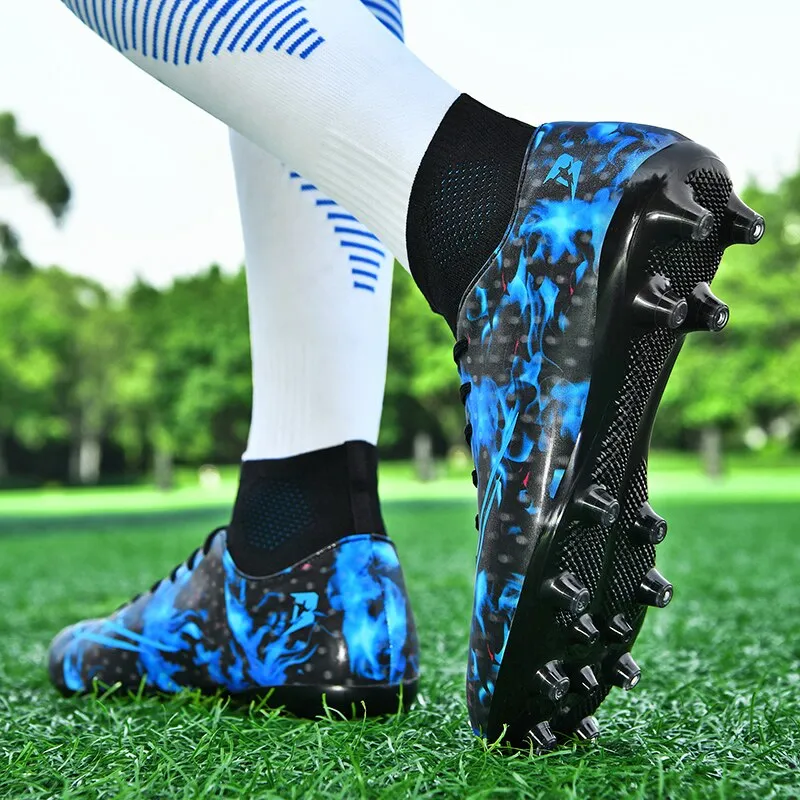 Mens High Top Soccer Shoes TF/FG Football Boots Cleats Non-Slip Wear-Resistant Grass Training Sneakers Outdoor Sport Footwears Good Sneakers For Diabetics