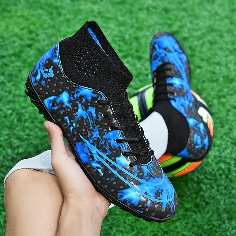 Paw Patrol Light Up Sneakers Mens High Top Soccer Shoes TF/FG Football Boots Cleats Non-Slip Wear-Resistant Grass Training Sneakers Outdoor Sport Footwears