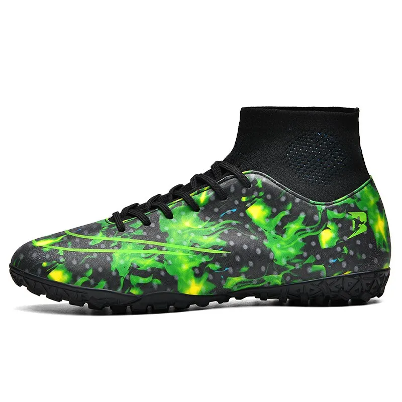 Mens High Top Soccer Shoes TF/FG Football Boots Cleats Non-Slip Wear-Resistant Grass Training Sneakers Outdoor Sport Footwears Boombah Sneakers