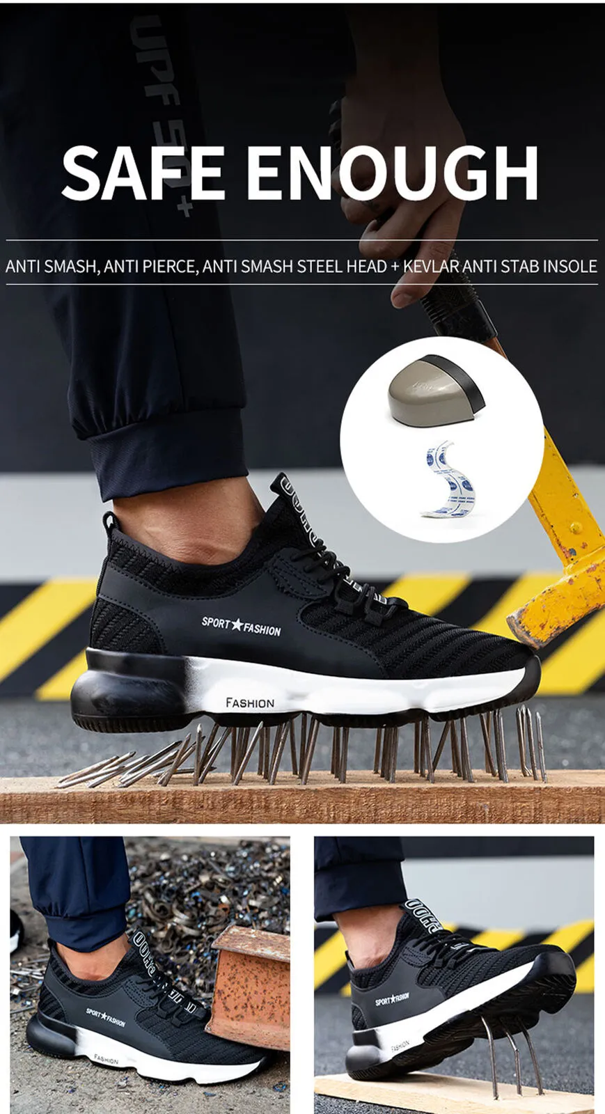 Walmart Steel Toe Work Boots Men's Industrial Work Shoes Steel Toe Safety Protective Shoes