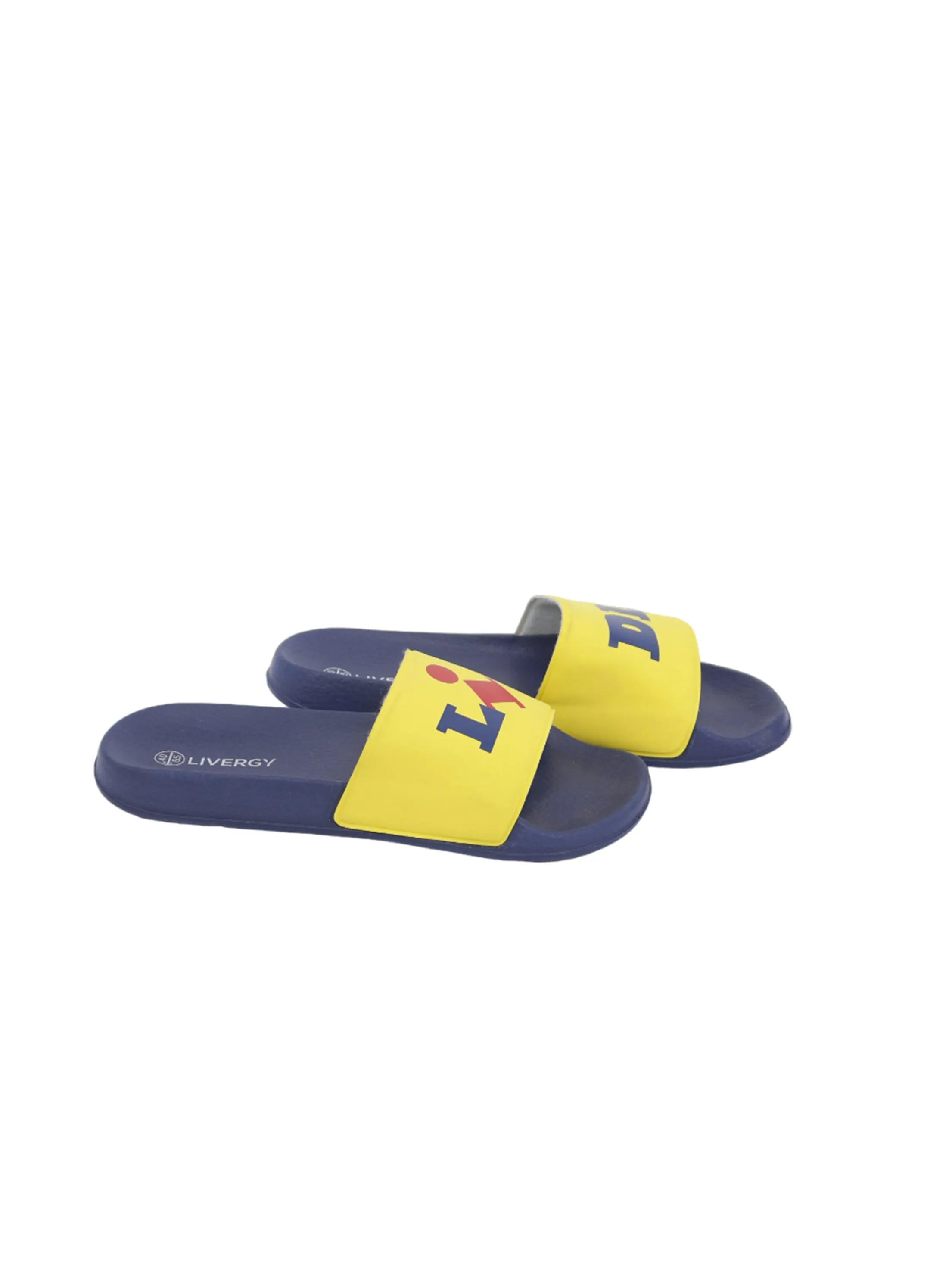 Glerups Wool Slippers Men's Printed Slippers,Navy/Yellow