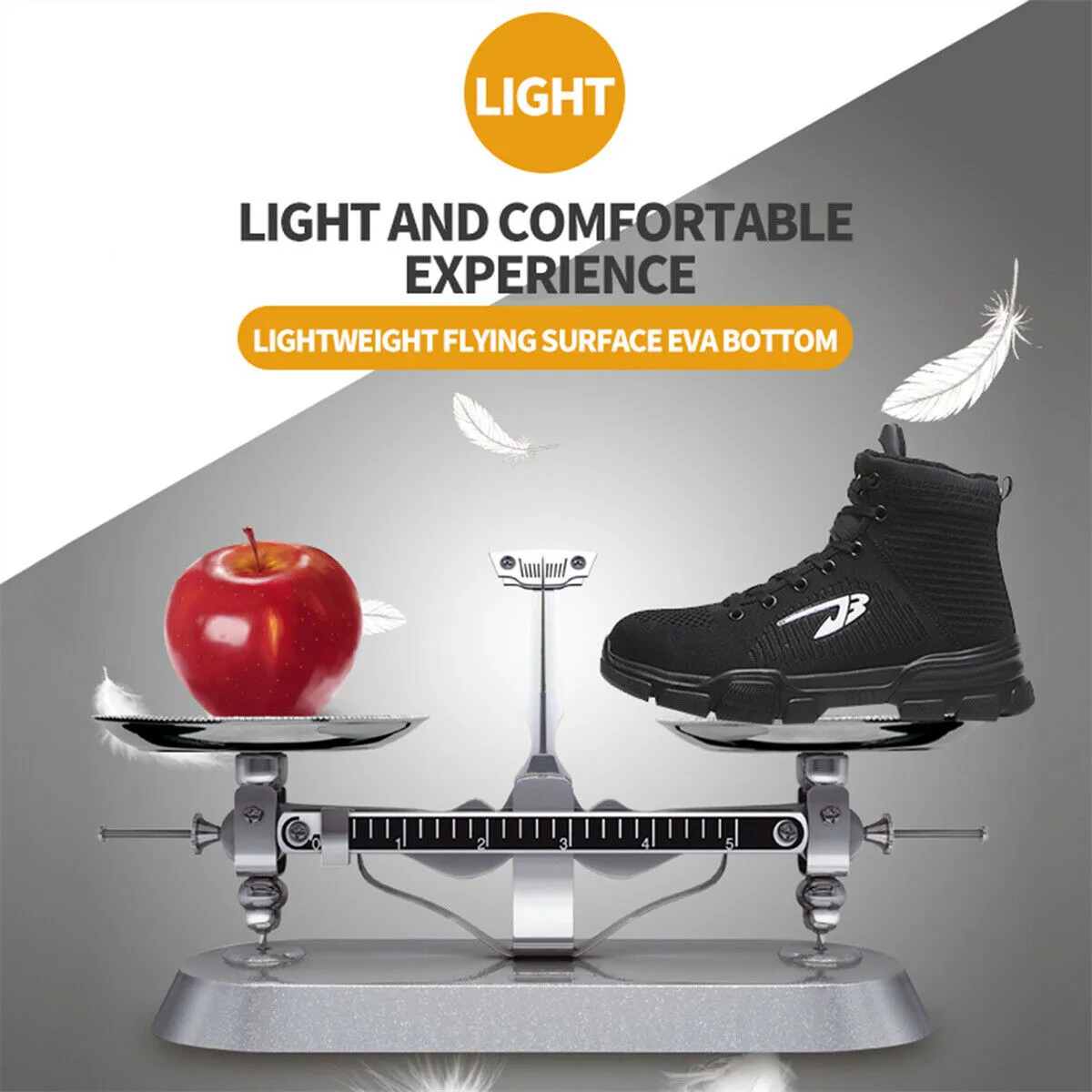 Work Boots Made Usa Men's Safety Shoe Slip for Worker High Top Sneaker Cotton Casual Steel Toe Shoes