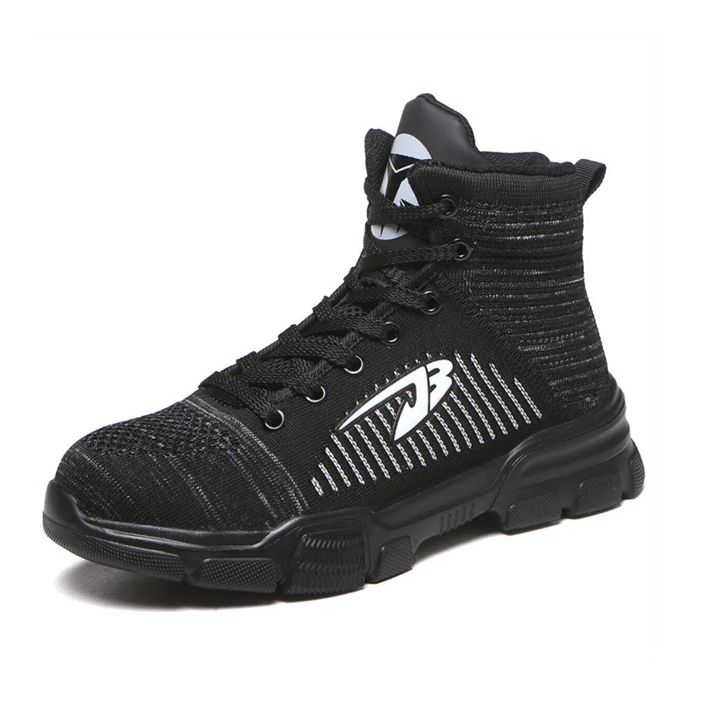 Men's Safety Shoe Slip for Worker High Top Sneaker Cotton Casual Steel Toe Shoes Romeo Work Boots