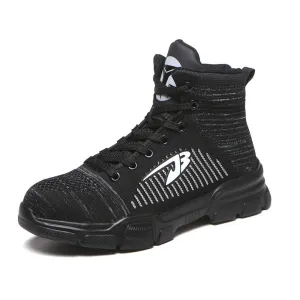 Best Outdoor Waterproof Work Boots Men's Safety Shoe Slip for Worker High Top Sneaker Cotton Casual Steel Toe Shoes