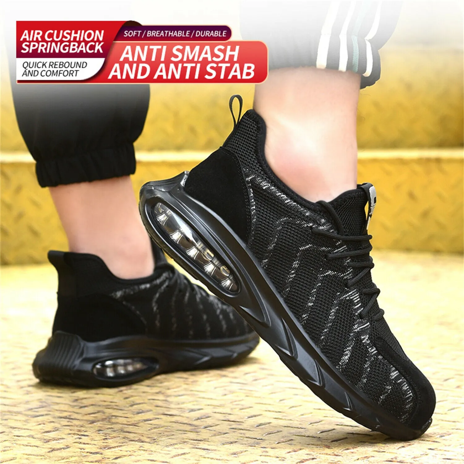 Mens Steel Toe Work Shoes Lightweight Anti-pierce Safety Shoes Outdoor Sneakers Best Canadian Made Work Boots