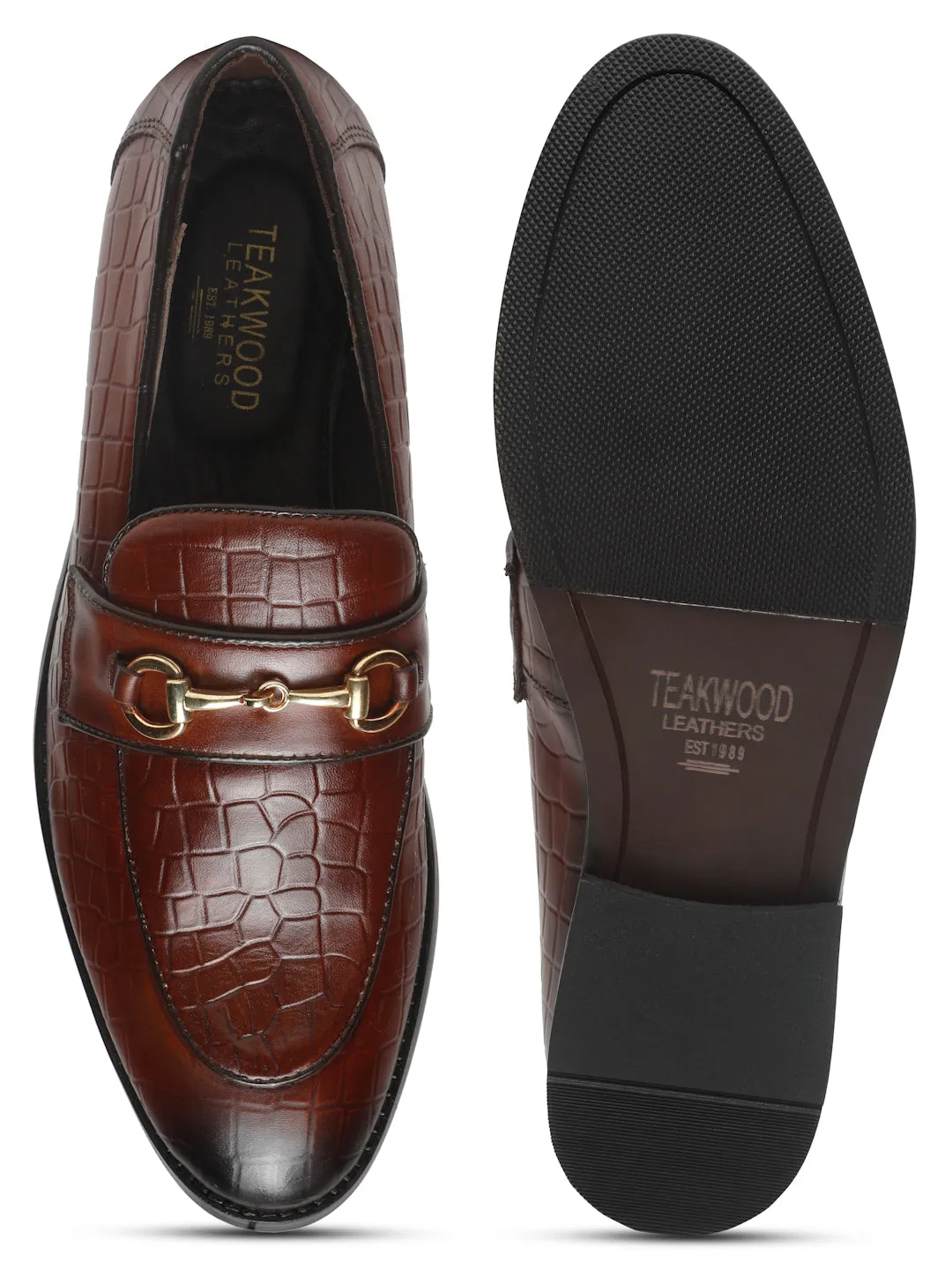 Easy Slip On Slippers Men's Tan Texture Leather Slip-on shoes