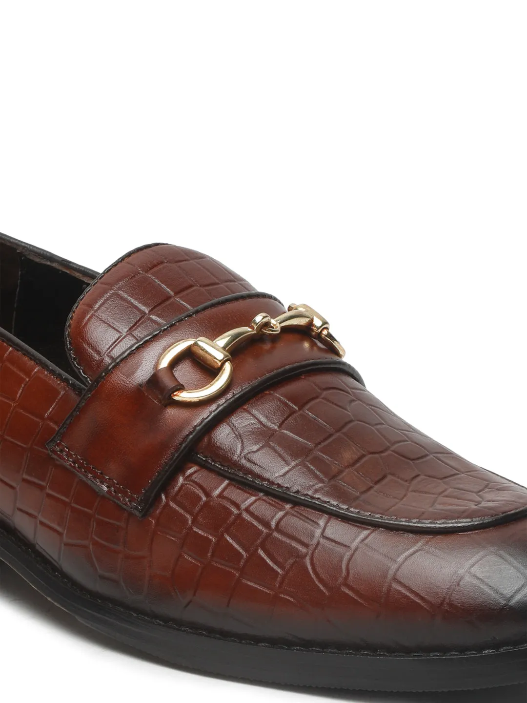 Men's Tan Texture Leather Slip-on shoes Checkerboard Classic Slip On Shoes