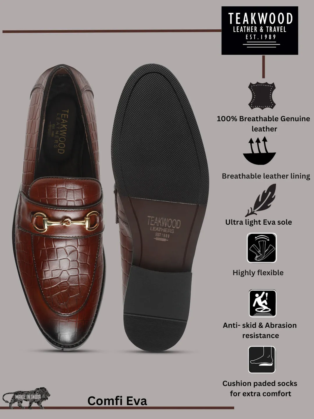 Slip On Wool Shoes Men's Tan Texture Leather Slip-on shoes