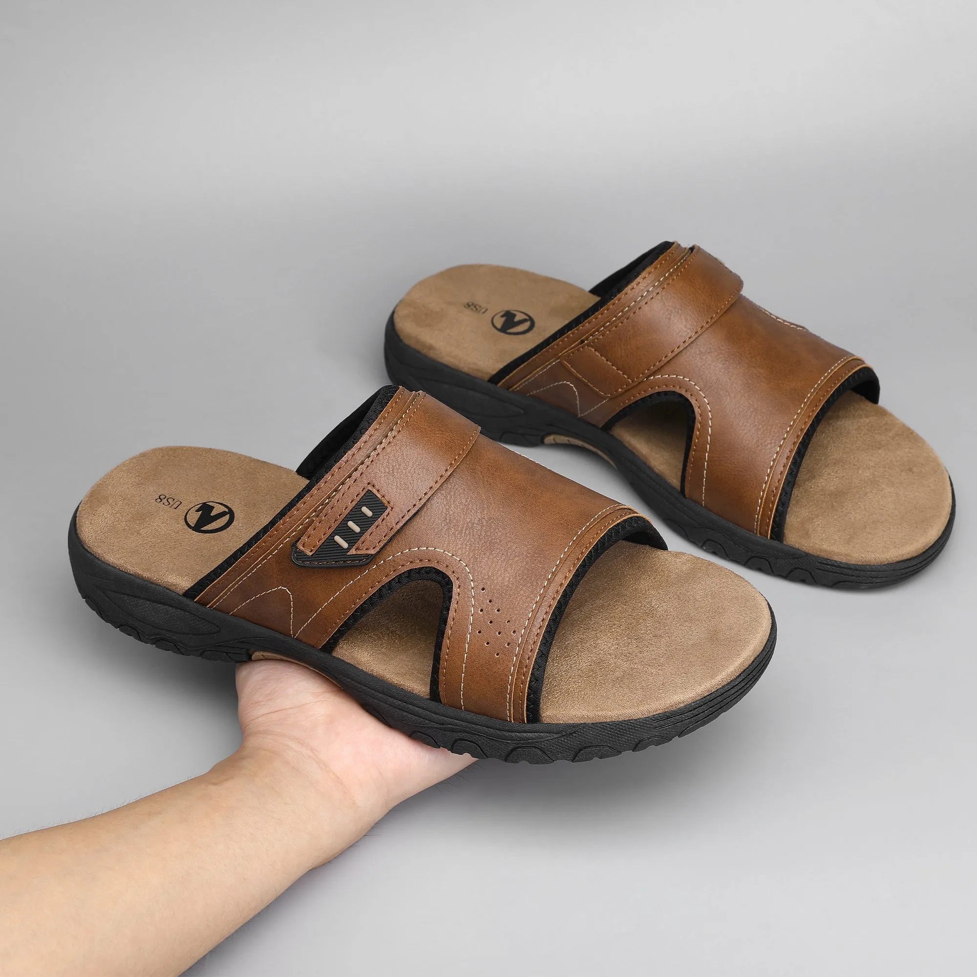 Men's Trendy Comfortable Open Toe Slippers, Breathable Lightweight Non-slip Slippers For Indoor Outdoor Beach Sandals St Lucia Excursions