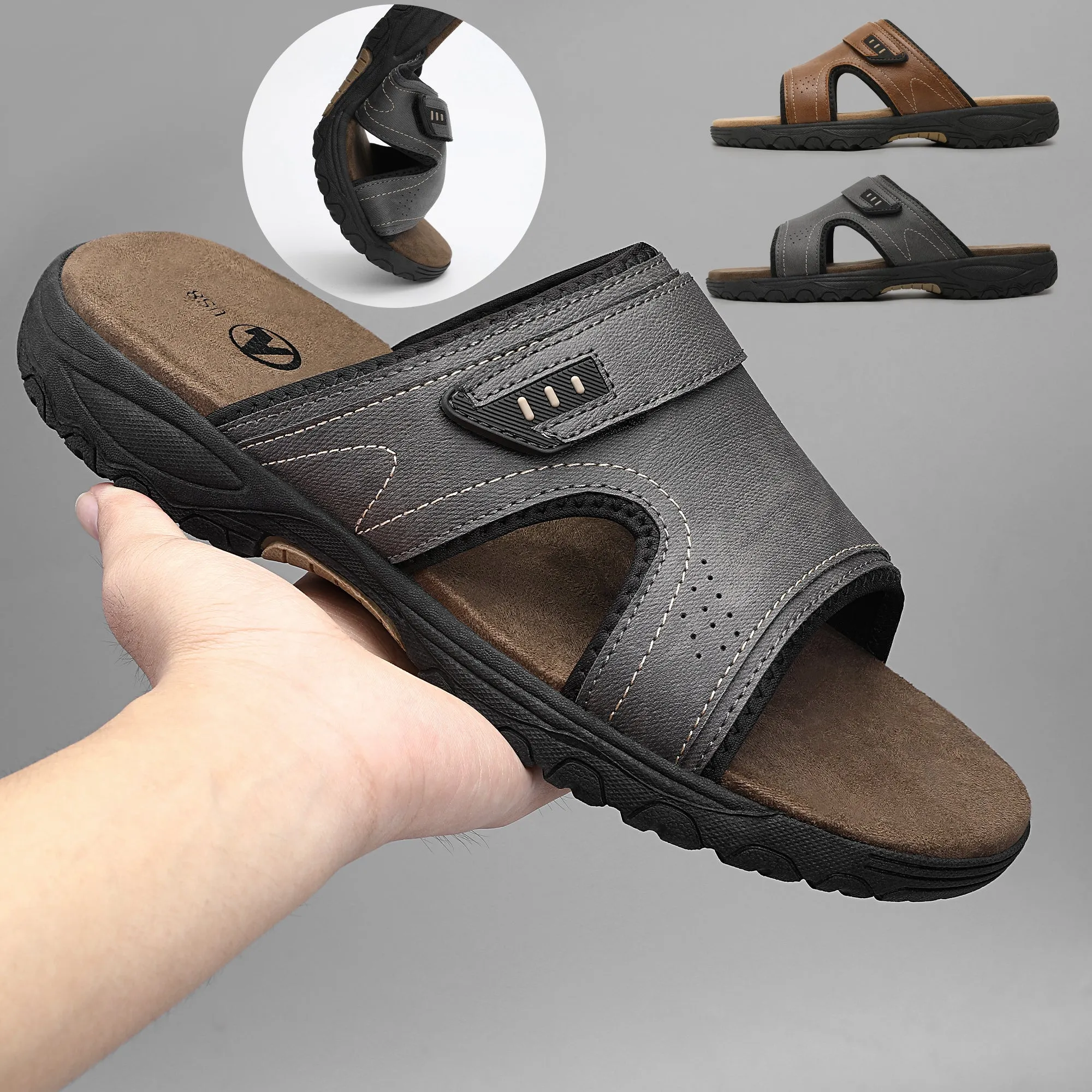 Seashell Sandals Men's Trendy Comfortable Open Toe Slippers, Breathable Lightweight Non-slip Slippers For Indoor Outdoor Beach