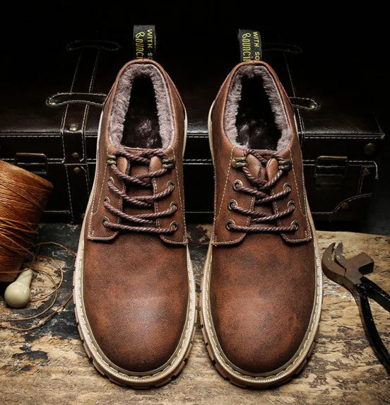 Extra Wide Leather Work Boots Merkmak New Fashion Italian Men Shoes Luxury Classic Men Leather Shoes Men Oxfords Designer Waterproof Martin Outdoor Footwear