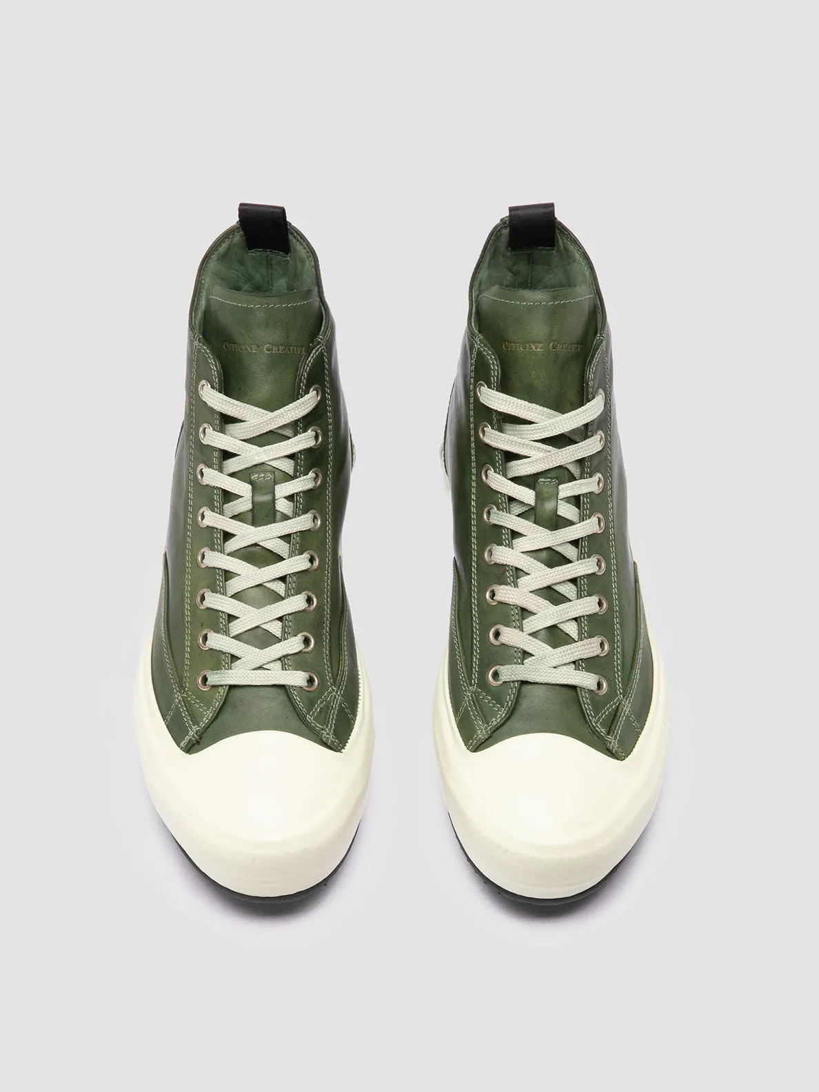 Smokers Hut And Sneakers MES DD 002 - Green Leather High Top Sneakers
