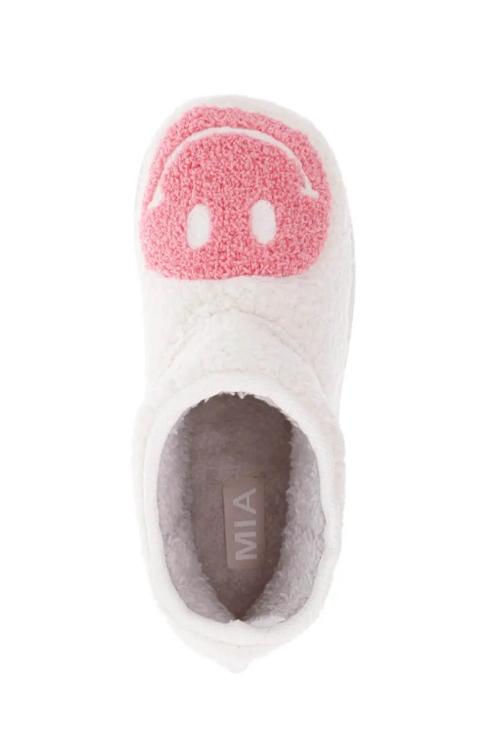 Tote Slide MIA Smiley Face Slipper Booties for Women in Pink | GS1412404-PINK