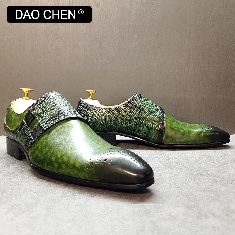 Designer Heeled Loafers MIXED COLORS SLIP ON MENS DRESS SHOES WEDDING LOAFERS SHOES FOR MEN