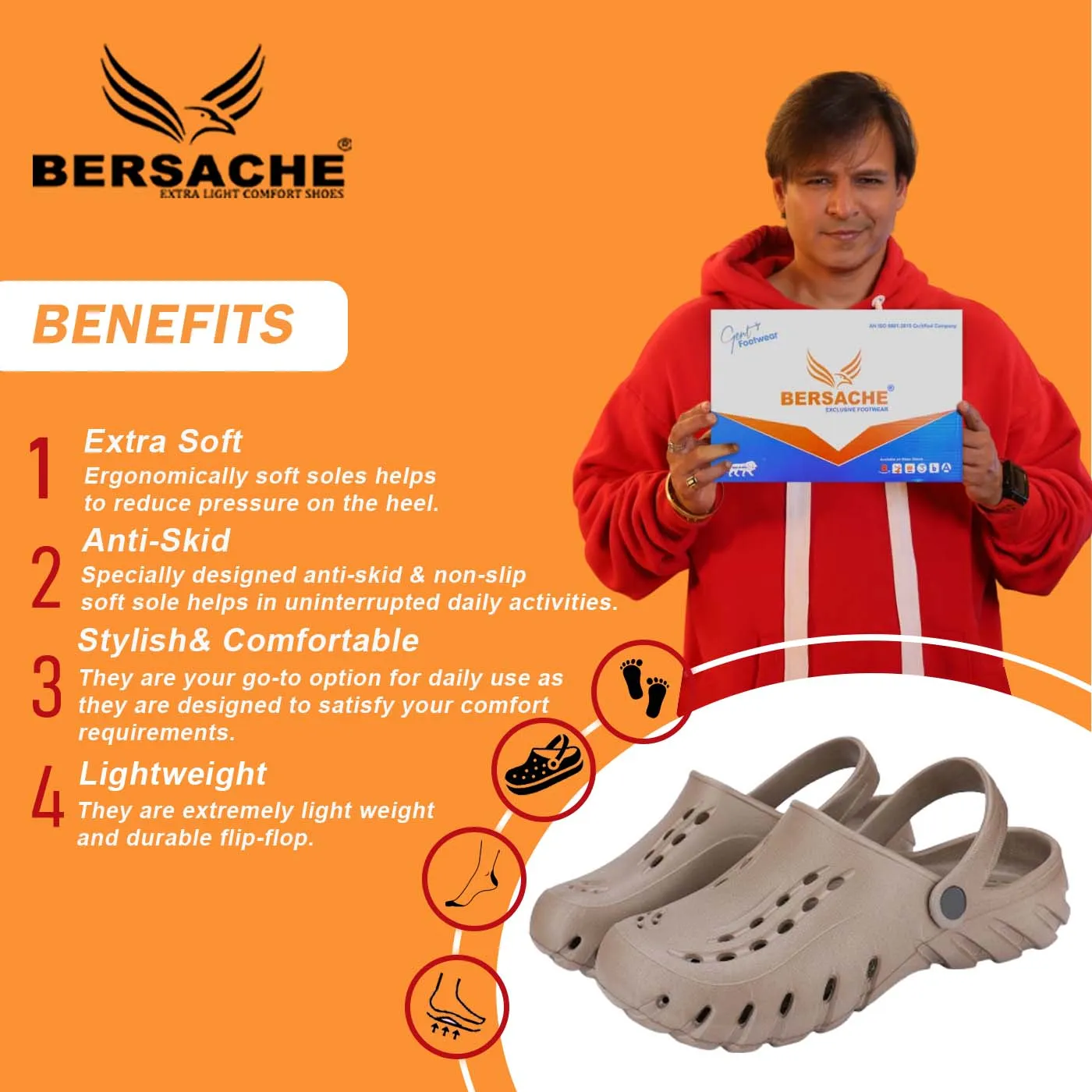 Bersache Extra Soft Classic Casual with Back Strap Regular wear with Ultra Soft & Flexibility Technology Flip-Flop for Men's/ boy,s 6001-(Brown) Slippers Succulent