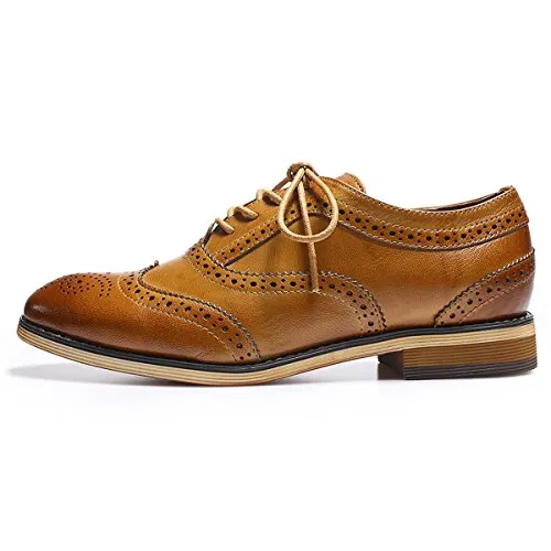 American Classics Montrose Wingtip Oxfords Mona flying Women's Leather Lace-up Dress Oxfords Derby Shoes for Women Ladies
