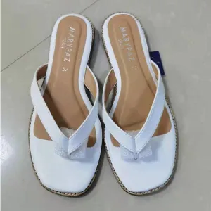 Cartoon Of Slippers M.Paz Exquisite White  Designed Leather Slipper