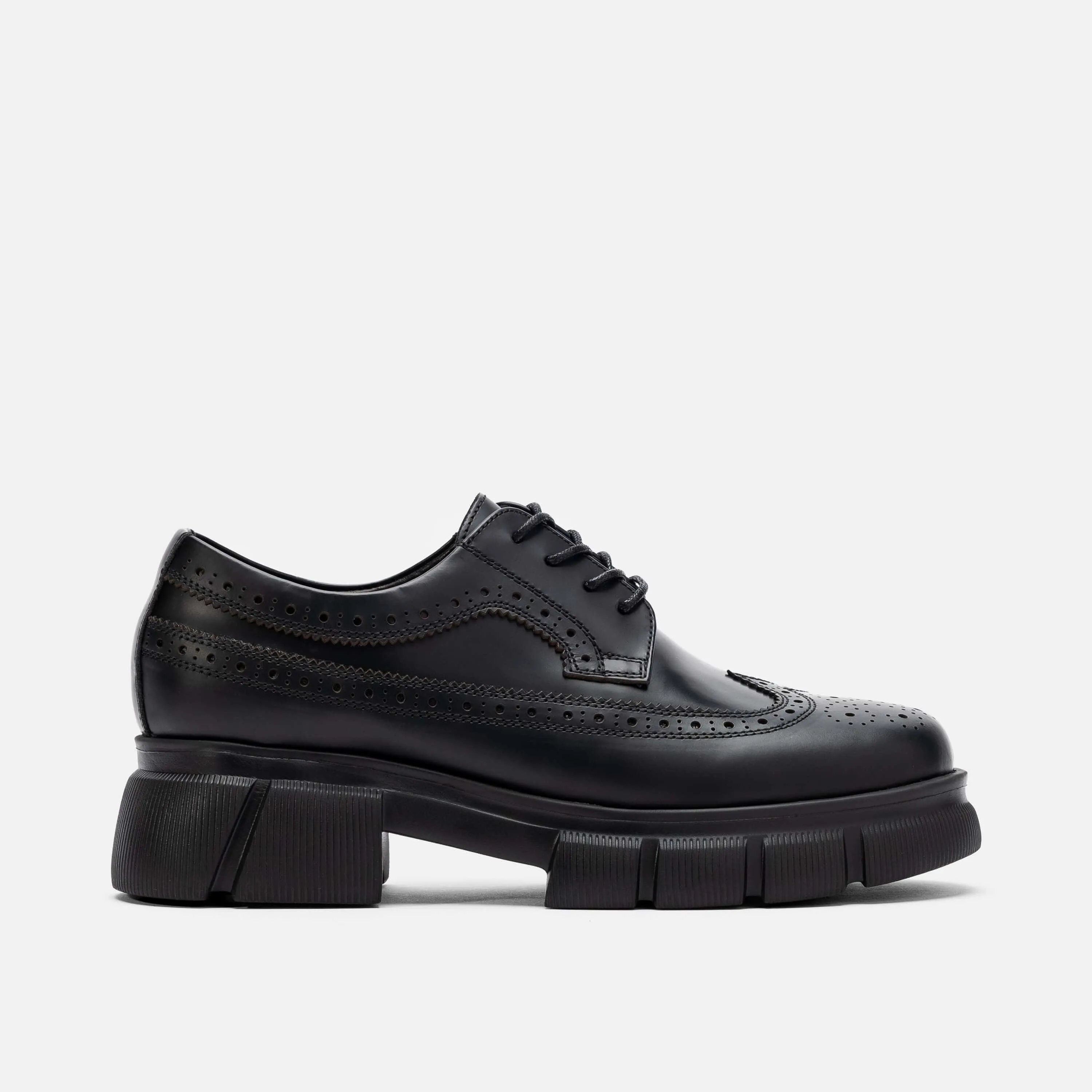 Ms. Alexander Black Leather Lug Wingtip Derby Oxford Tan Yeezy
