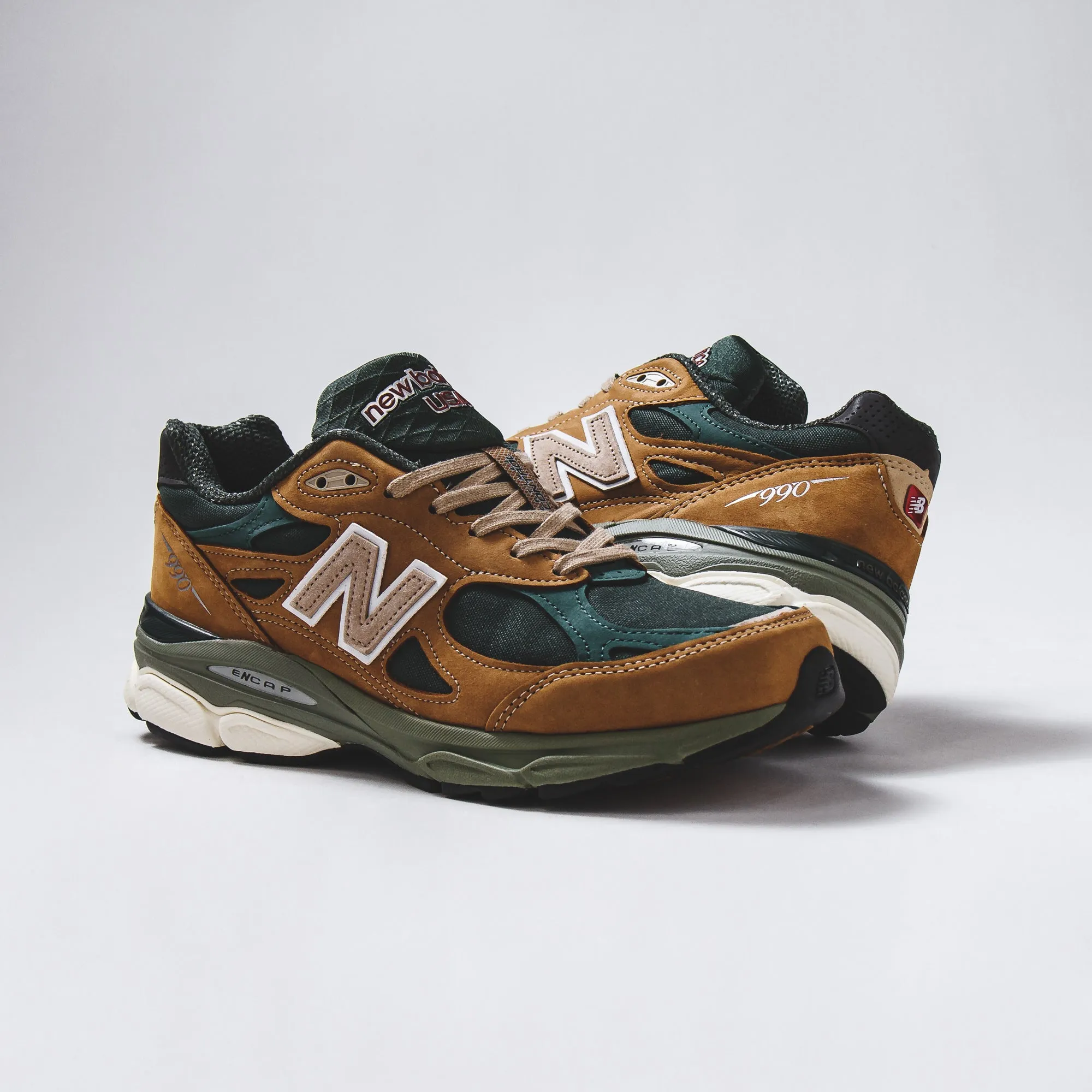 Style New Balance 574 New Balance Men 990v3 Tan Green Made In USA M990WG3