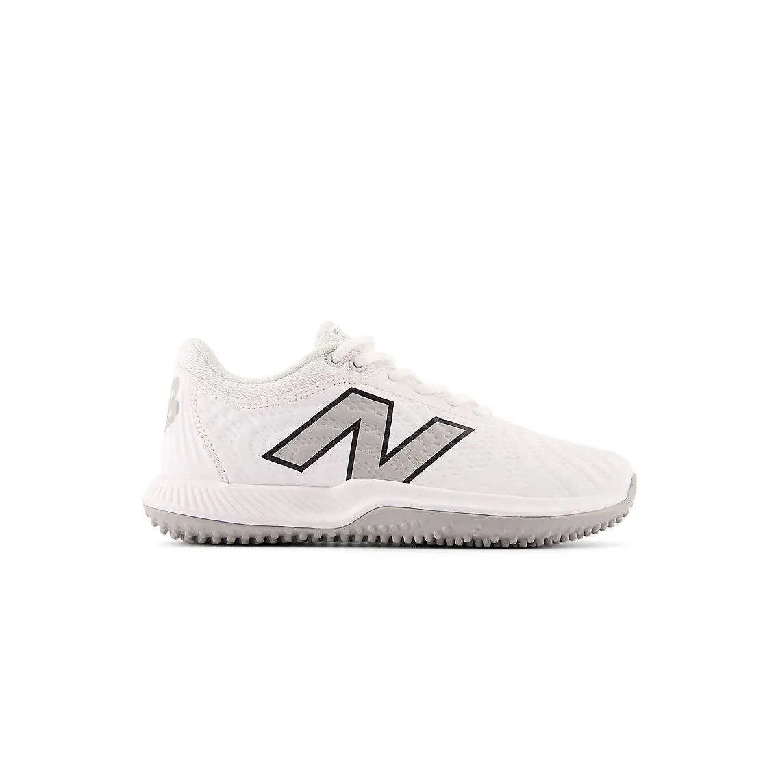 Grey And White New Balance 574 New Balance Women's FuelCell FUSE v4 Turf Trainer Softball Shoes - Optic White/Raincloud - STFUSEW4