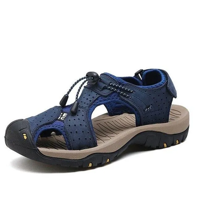Travel Sandals New Men Shoes Genuine Leather Men Sandals Summer Men Causal Shoes Beach Sandals Man Fashion Outdoor Casual Sneakers Size 38-48