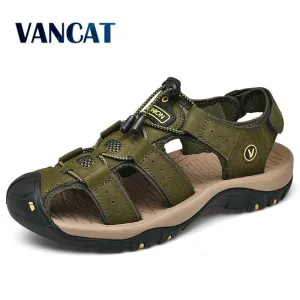 Sandals Yoga New Men Shoes Genuine Leather Men Sandals Summer Men Causal Shoes Beach Sandals Man Fashion Outdoor Casual Sneakers Size 38-48