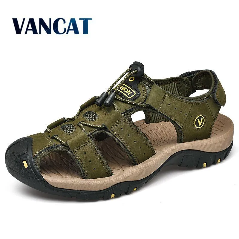 Sandals Regency Latoc New Men Shoes Genuine Leather Men Sandals Summer Men Causal Shoes Beach Sandals Man Fashion Outdoor Casual Sneakers Size 38-48