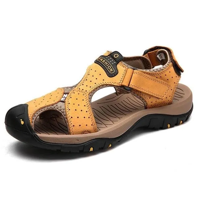 Freewaters Sandals New Men Shoes Genuine Leather Men Sandals Summer Men Causal Shoes Beach Sandals Man Fashion Outdoor Casual Sneakers Size 38-48