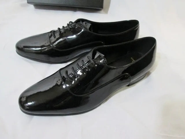 Christmas Loafers NEW YVES SAINT LAURENT PARIS FLAT Leather SHOE 36.5 6 BLACK Loafer Womens NIB