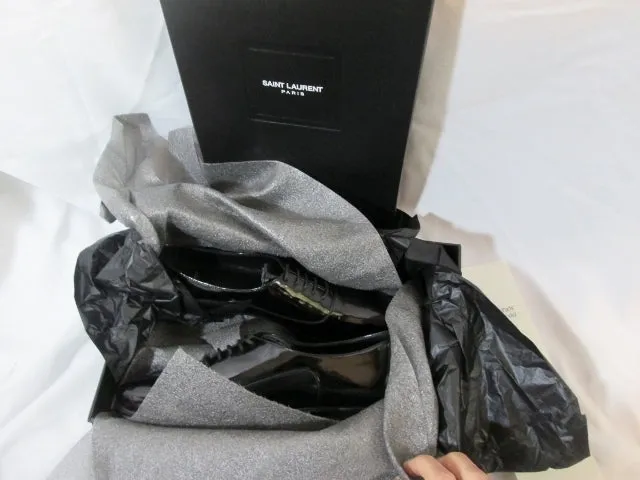 Schutz Loafers NEW YVES SAINT LAURENT PARIS FLAT Leather SHOE 36.5 6 BLACK Loafer Womens NIB