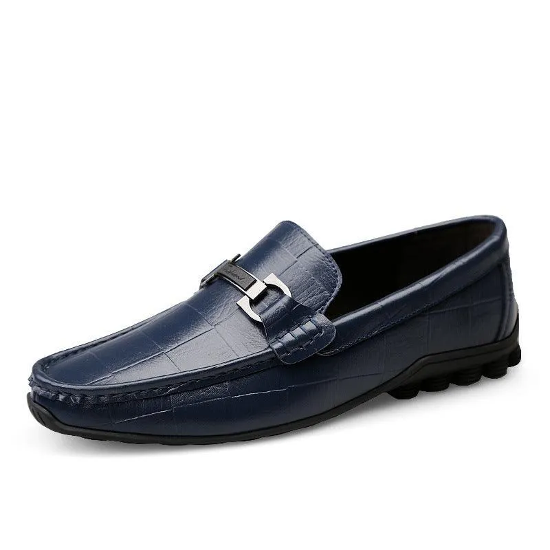 Heeled Leather Loafers Newest Men Shoes Leather Genuine Casual Loafers Men