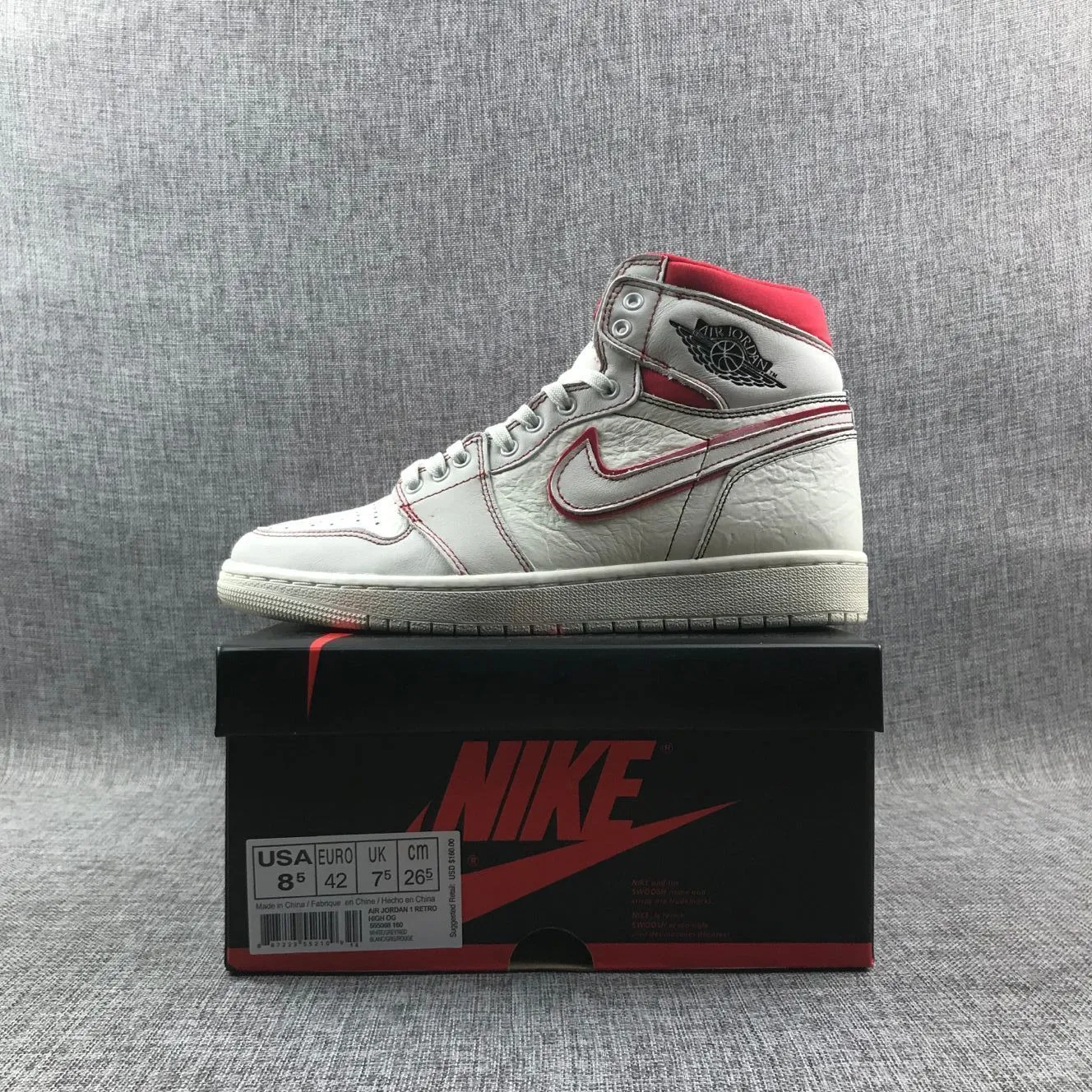 Asics Shoes New Arrivals Nike Air Jordan 1 High Retro OG White Red Shoes Basketball Men Size US 7 - 13