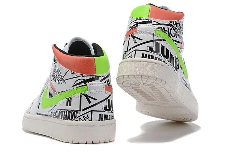 Nike Air Jordan 1 Mid SE 'Over-Print Logos' Sneaker Shoes Sale Men Size 7-12 Asics Gel Venture 10 Running Shoes