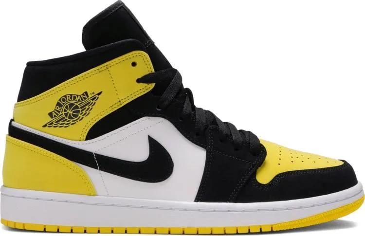 Junior Asics Running Shoes Nike Air Jordan 1 Mid SE 'Yellow Toe' Sneaker Shoes Sale Men Size 7-12